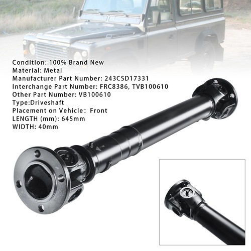 Front propshaft tvb100610 - front,